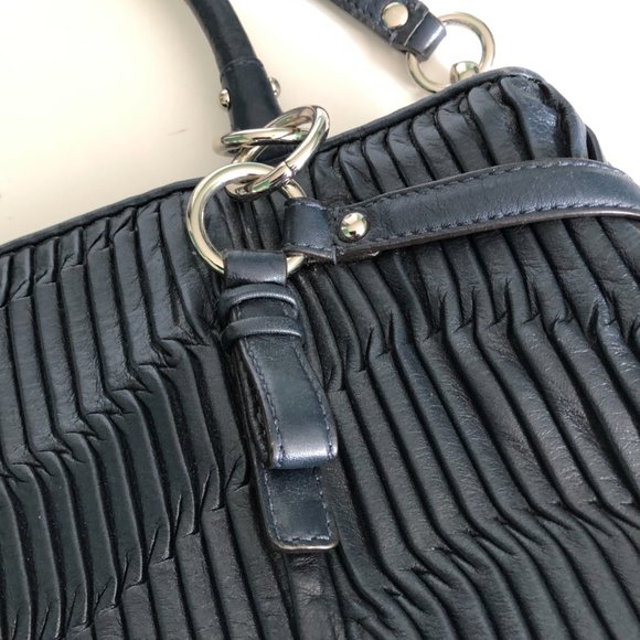 COACH "Madison Gathered" Pleated Leather Carry All Rare Midnight Color NWT - Picture 10 of 12